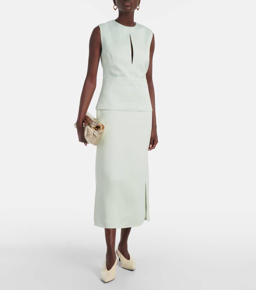 Cutout satin midi dress