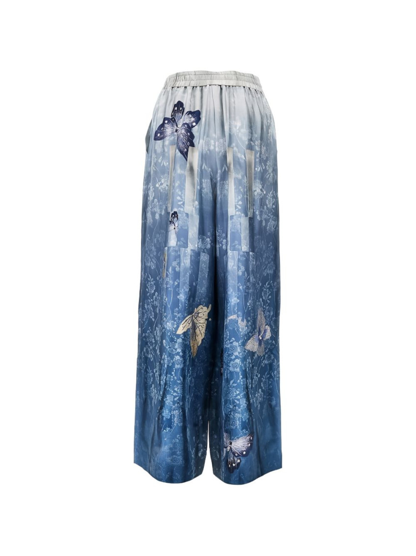 Sky Blue Loose Drawstring Pant