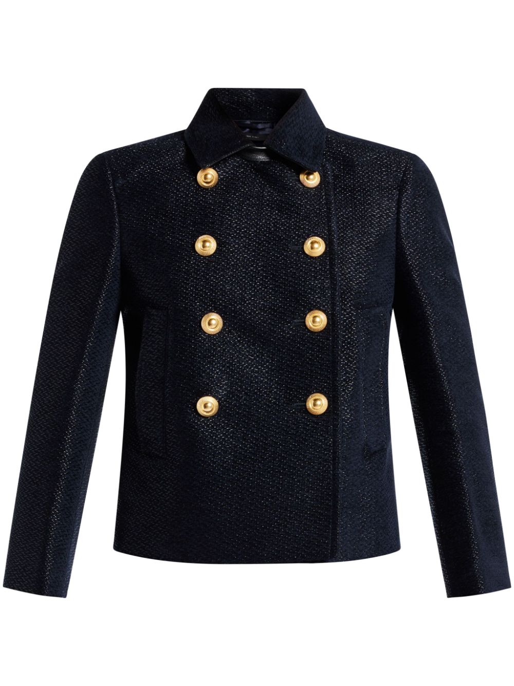 Cropped Peacoat - Black