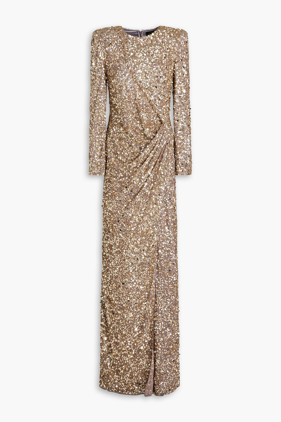 Marie wrap-effect embellished tulle gown - Gray - UK 10