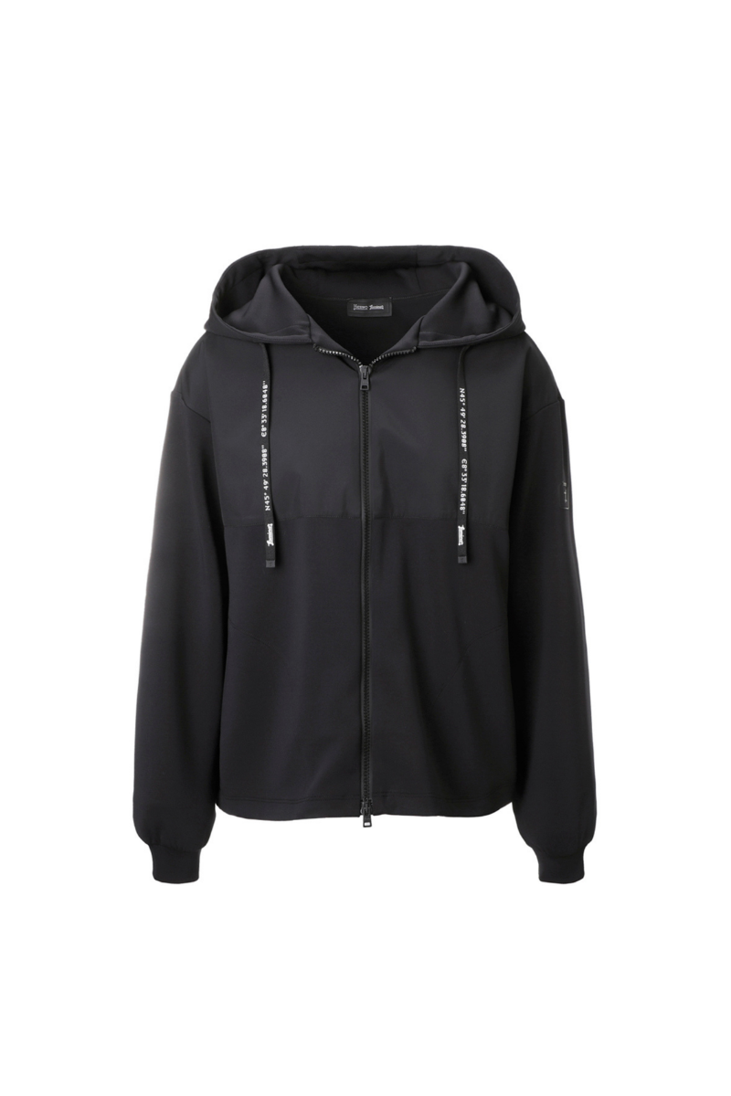 Drawstring Hooded Hoodie — Black