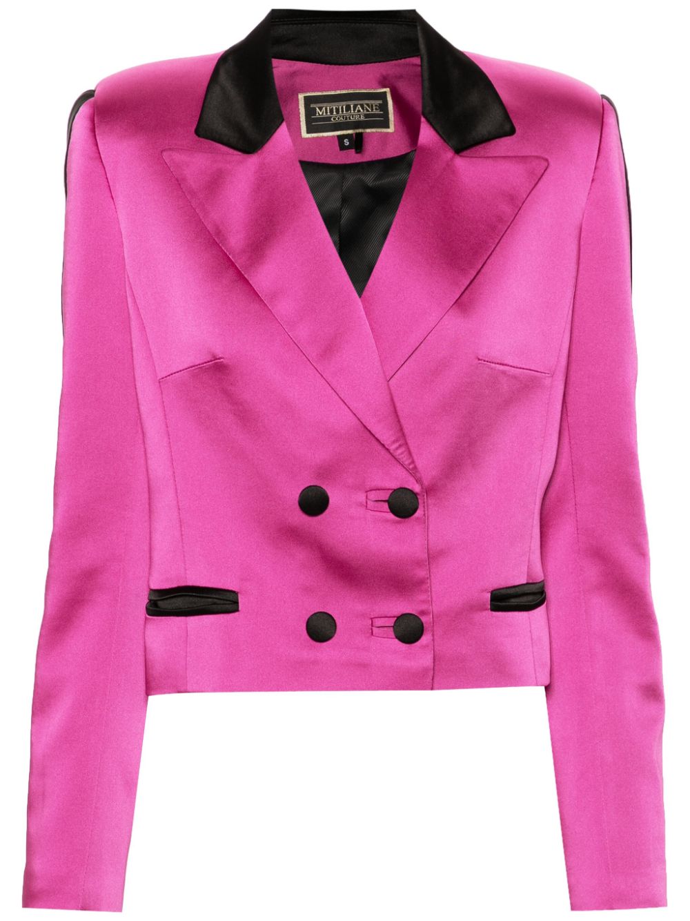 Satin-trim blazer - Pink
