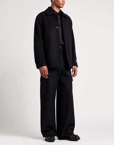 Man Coat Black Size 40 Virgin Wool, Polyamide