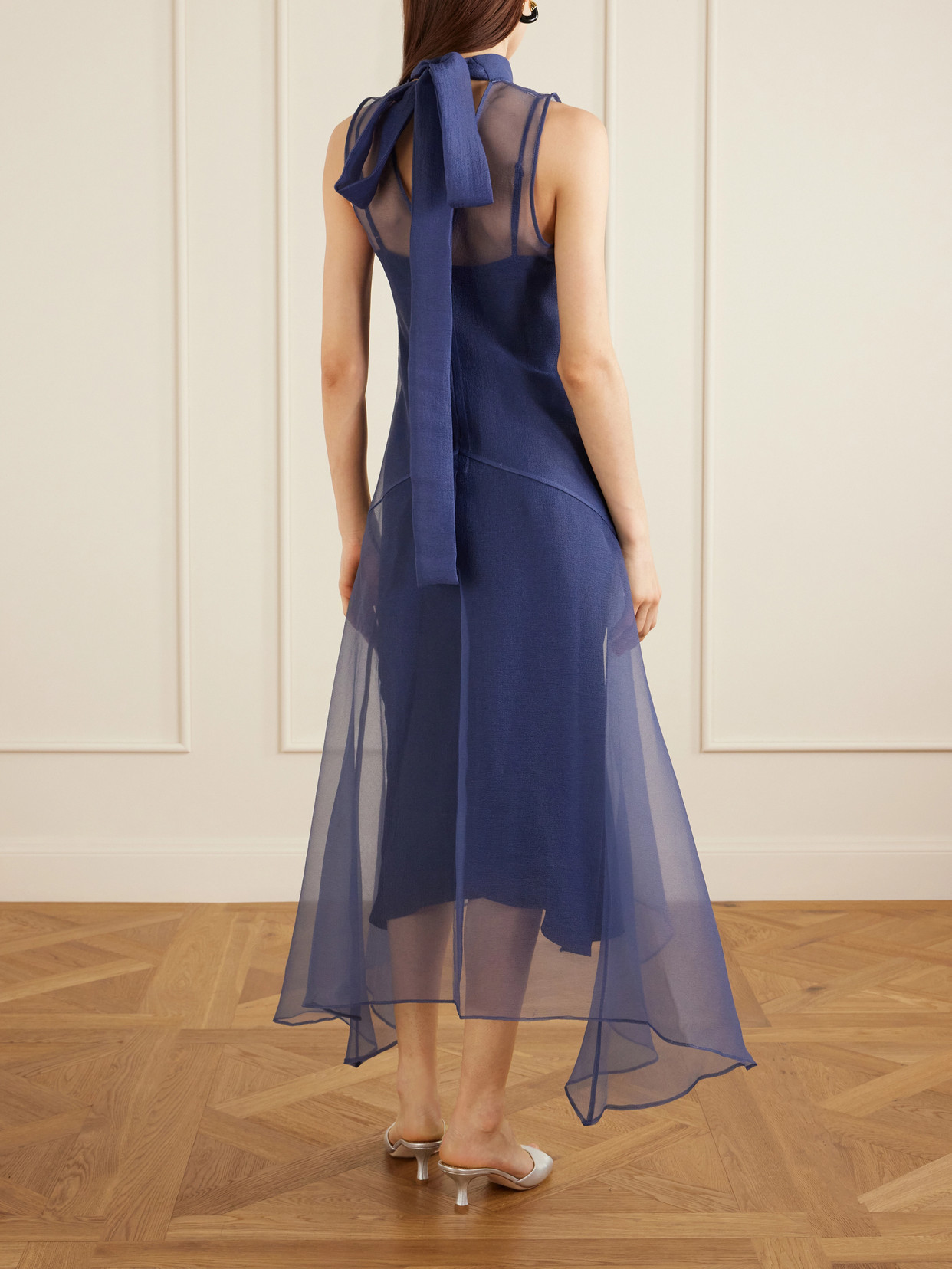 Auden Sheer Midi Dress - Blue