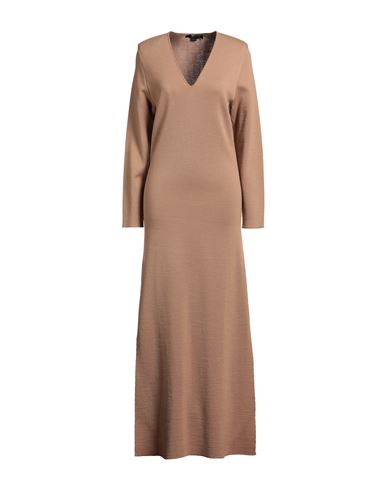 Woman Maxi dress Camel Size S Wool, Acrylic, Polyester