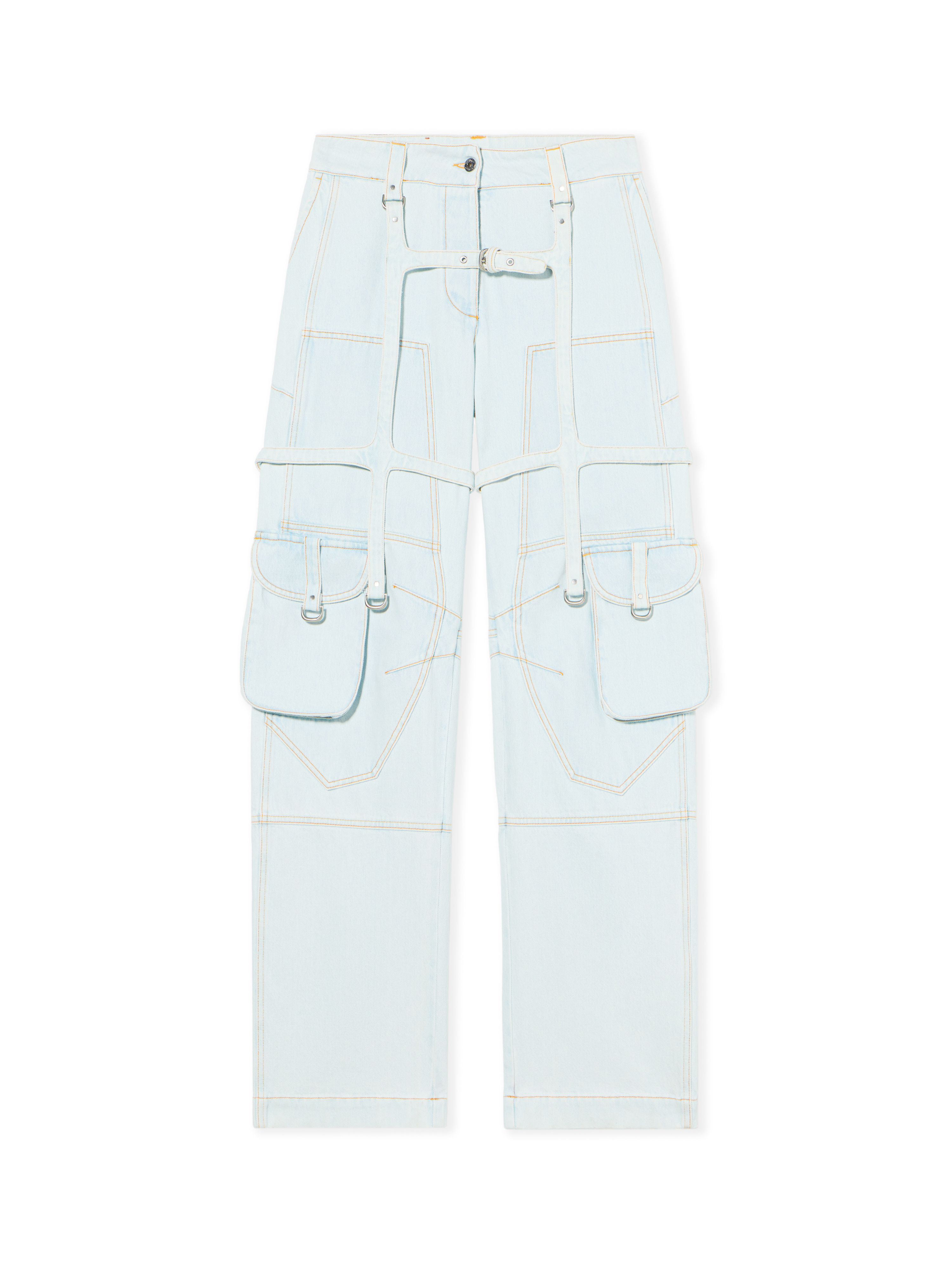 Cargo Denim Pants - Female Clothing Light Blue