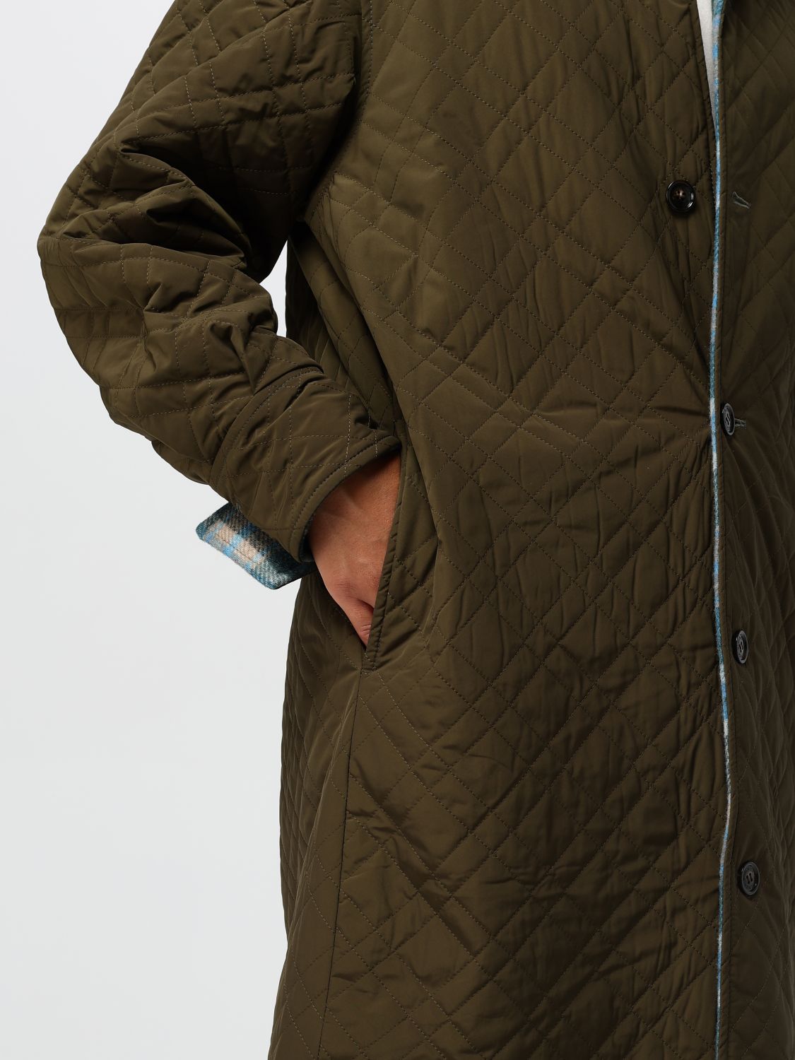 Reversible long sleeve over coat - Blue
