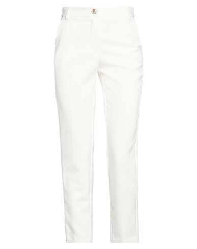 Woman Pants White Size 2 Polyester, Elastane