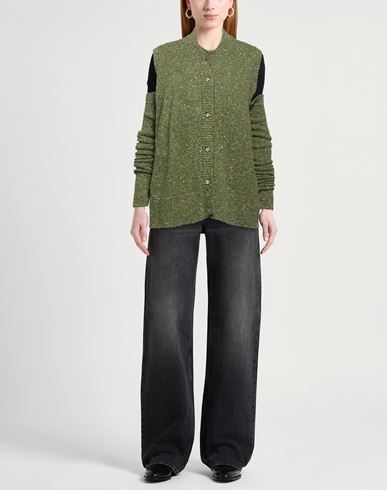 Woman Cardigan Military green Size M Virgin Wool, Polyamide, Viscose, Polyester