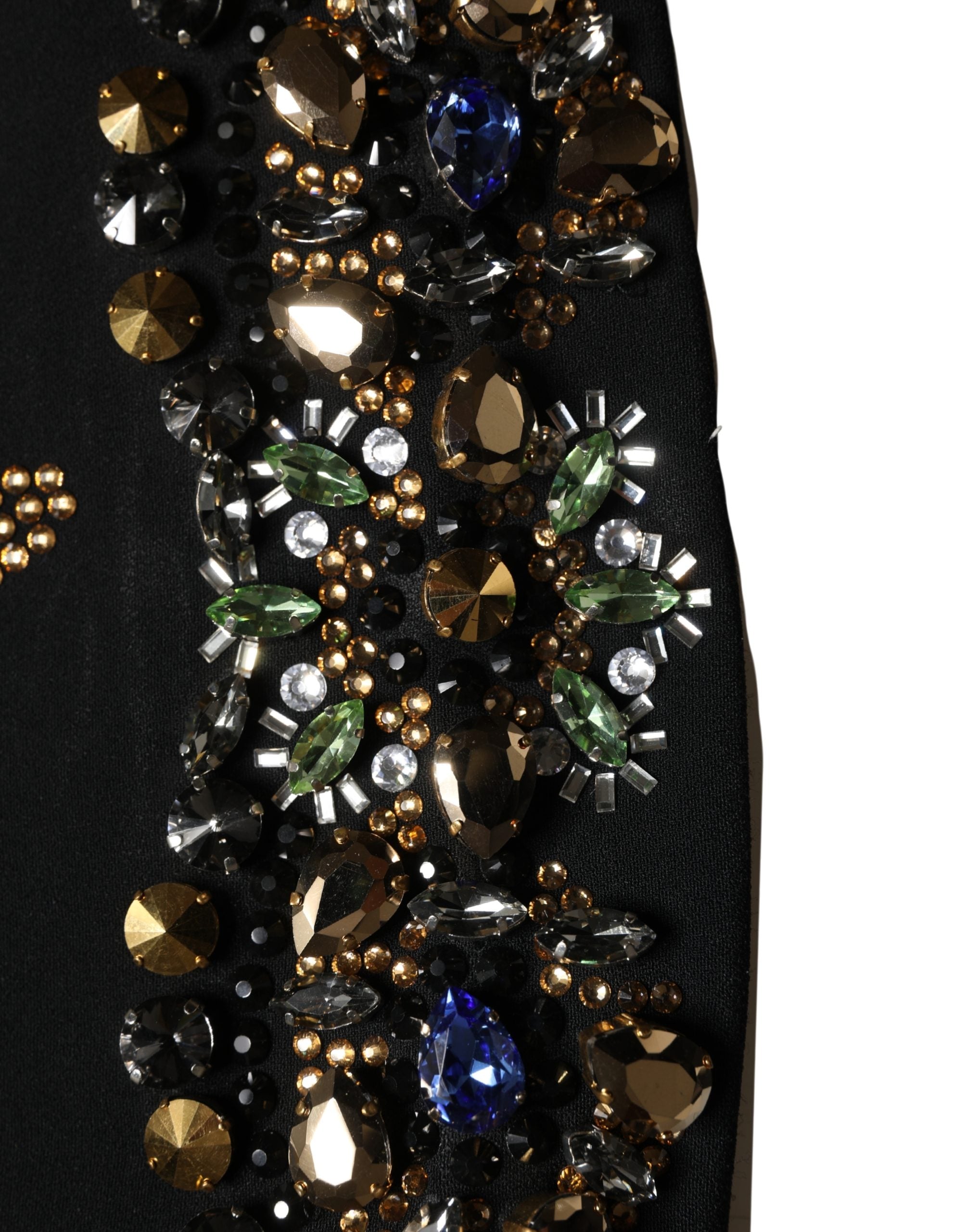 Jeweled Bead-Embellished Dress — Black