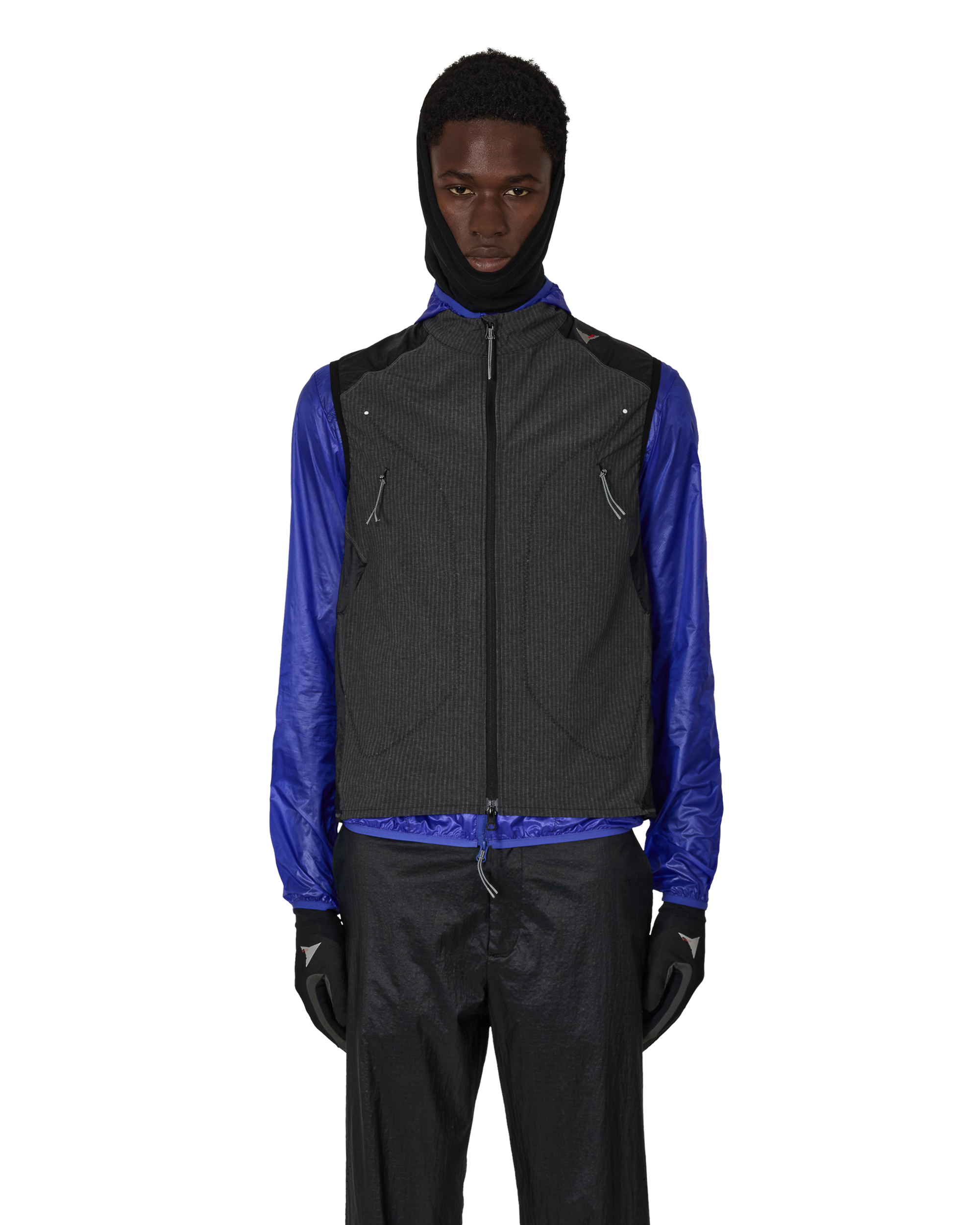 ROA Numb Pinstriped Commuting Vest Black Coats And Jackets Male