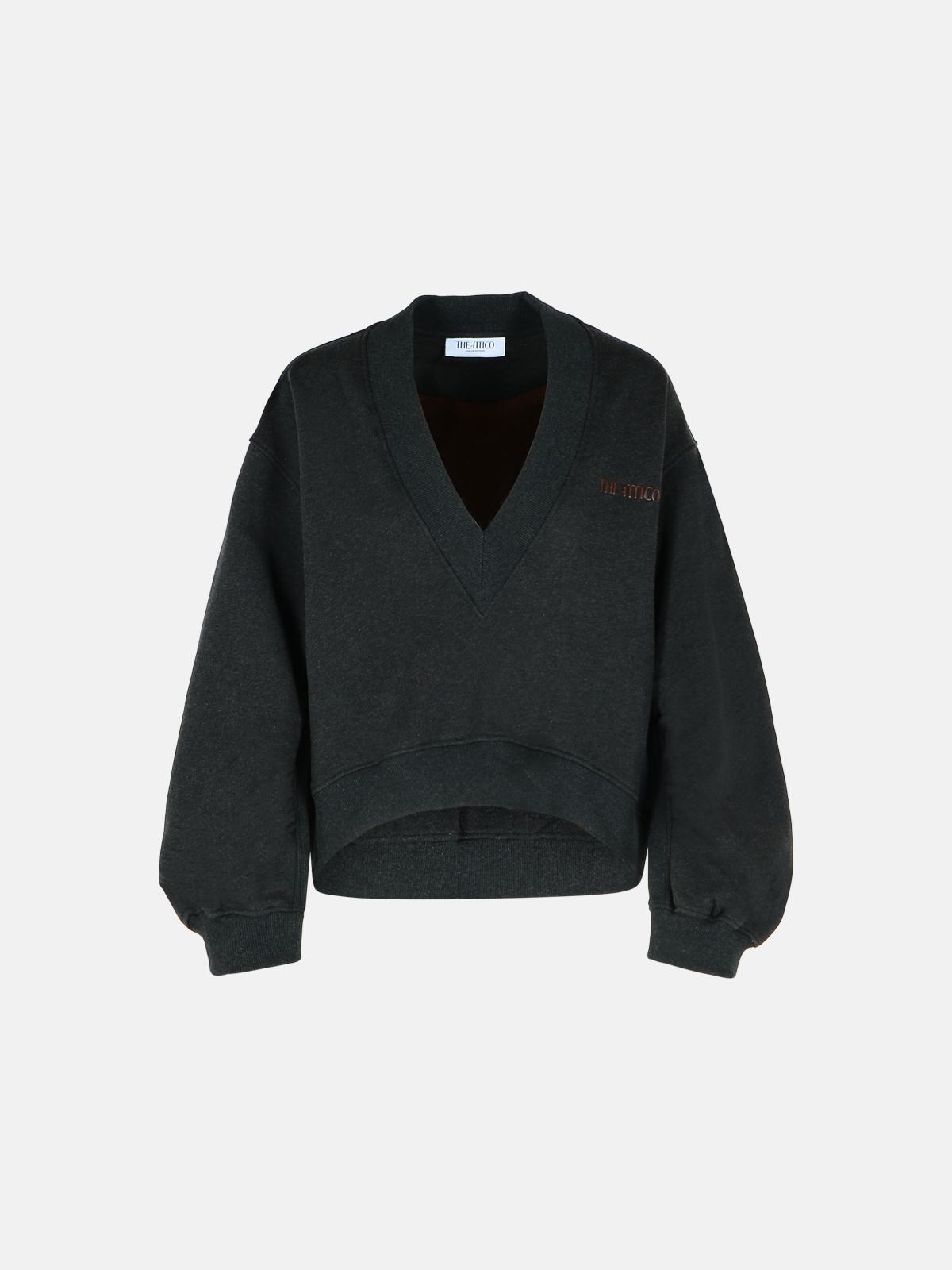 Black Cotton Sweatshirt