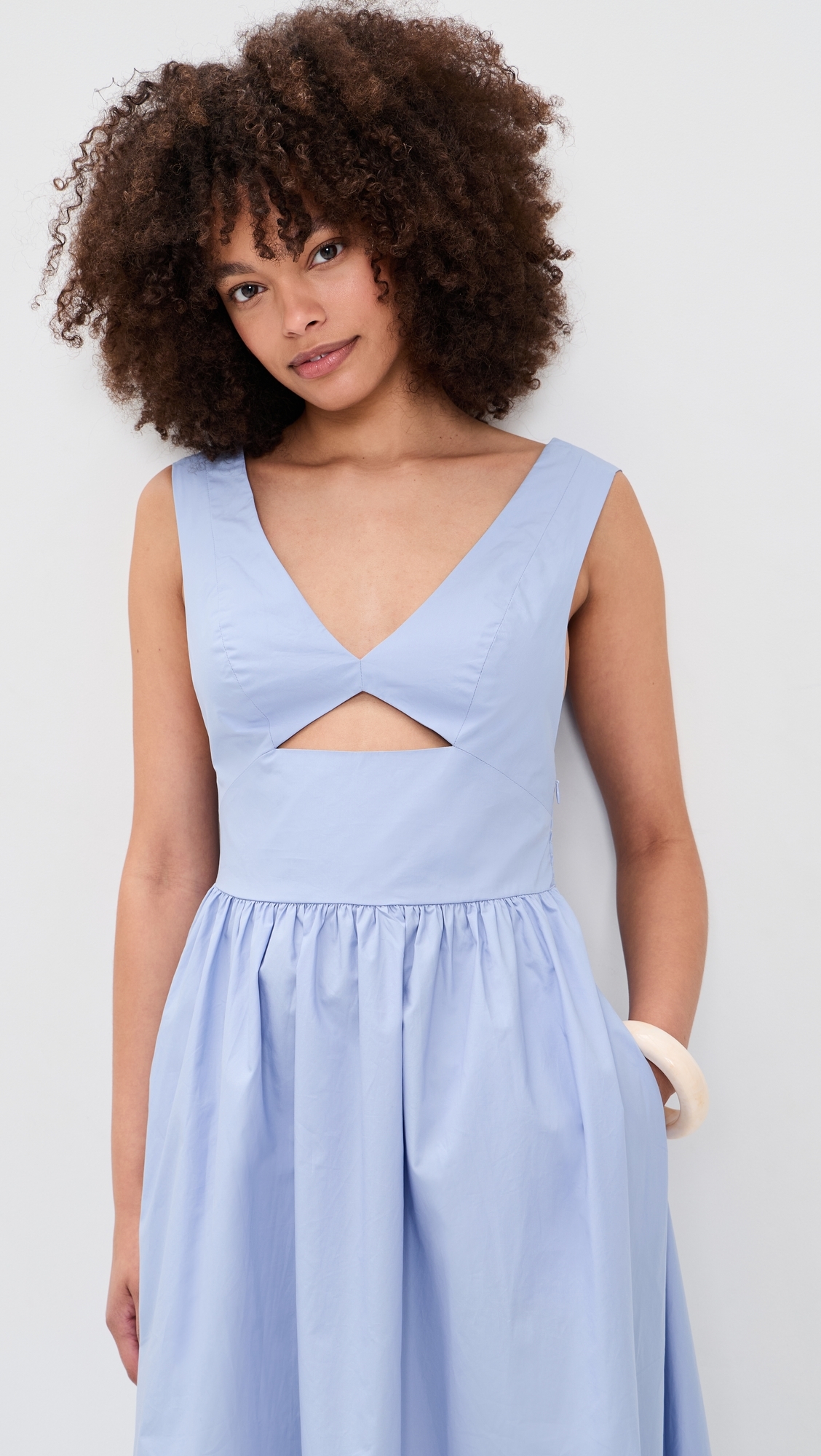 Poplin Cross Back Dress Frosty
