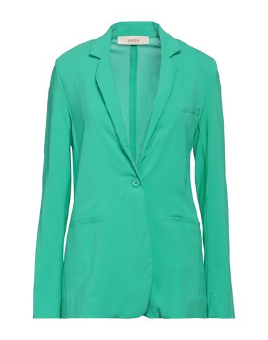 Jucca Woman Blazer Emerald green Size 6 Viscose, Elastane