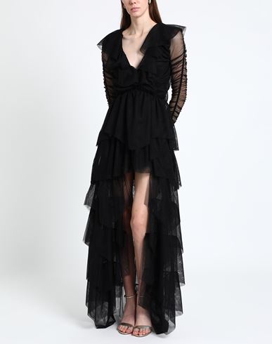 Woman Maxi dress Black Size 10 Polyester