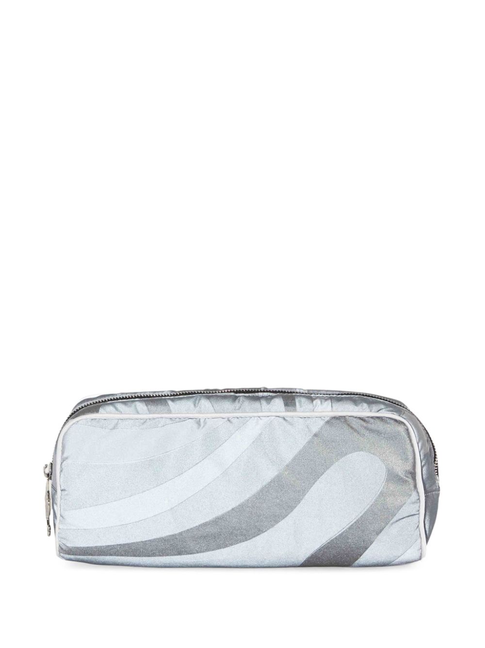Abstract-print make-up bag - Silver