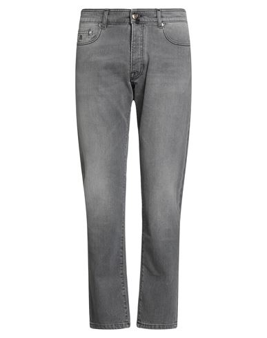 Man Jeans Grey Size 30 Cotton, Elastane