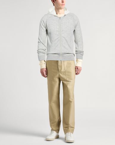 Platinum Man Cardigan Light grey Size L Wool, Silk, Linen, Polyamide