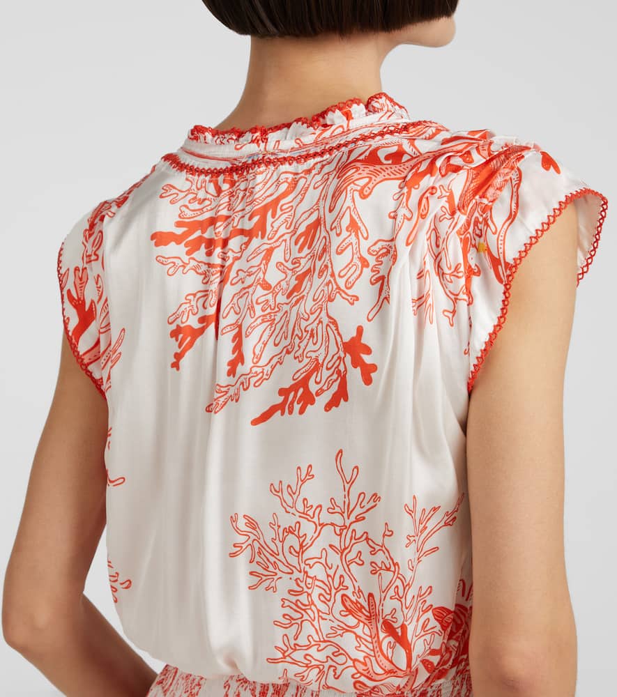 Estelle printed satin minidress