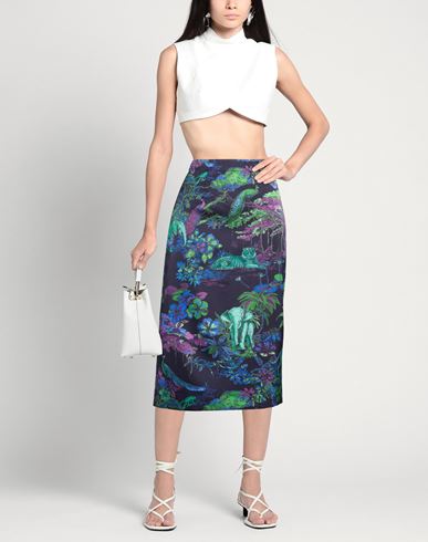 Woman Midi skirt Dark purple Size 4 Wool, Silk