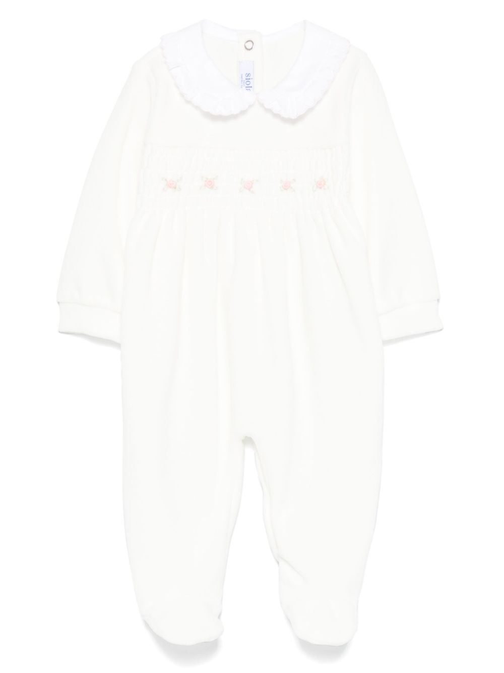 Floral-embroidered pyjamas - White