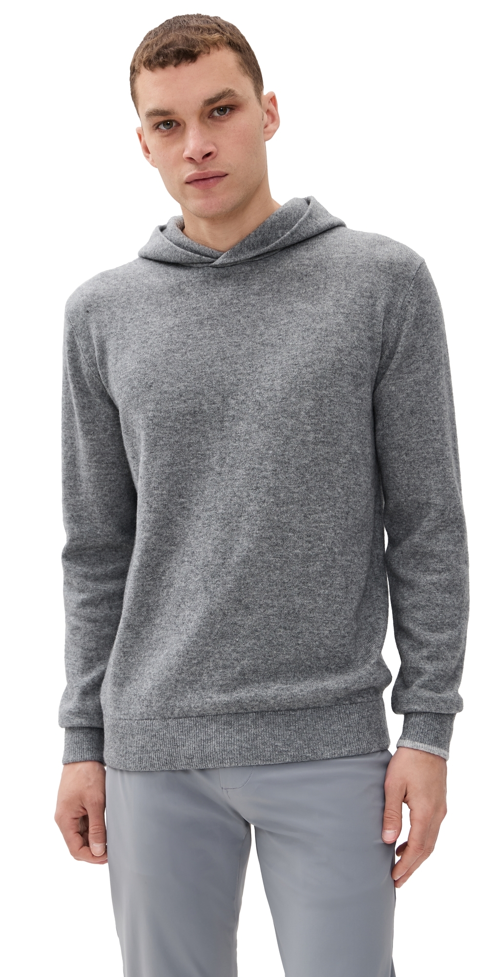 Greyson Koko Cashmere Blend Hoodie Sweater Smoke Heather