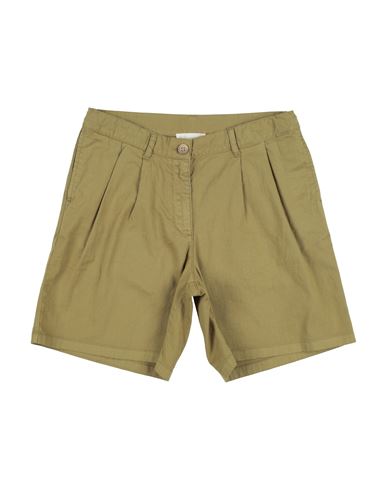 Kid Girl Denim shorts Military green Size 12 Cotton, Elastane