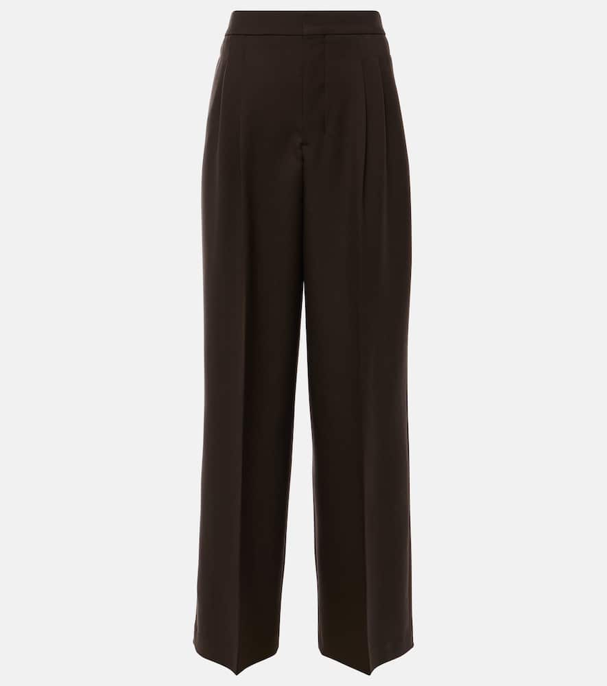 Virgin wool straight-leg pants
