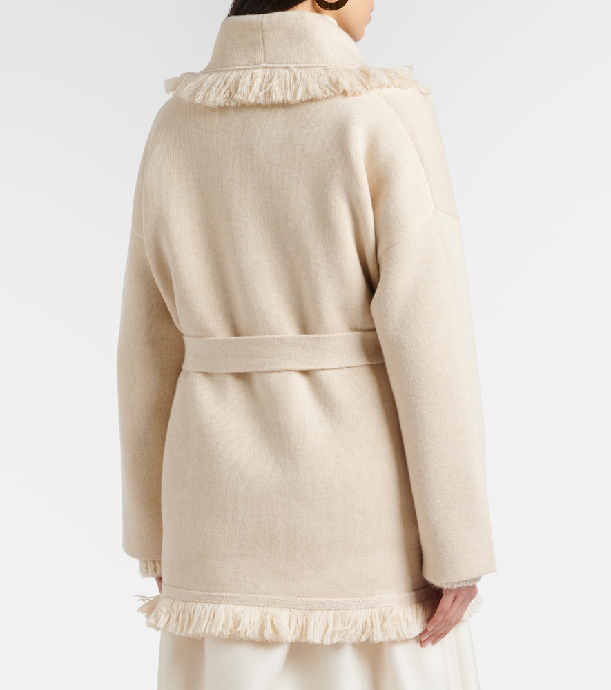Finest fringed cashmere and cotton cardigan