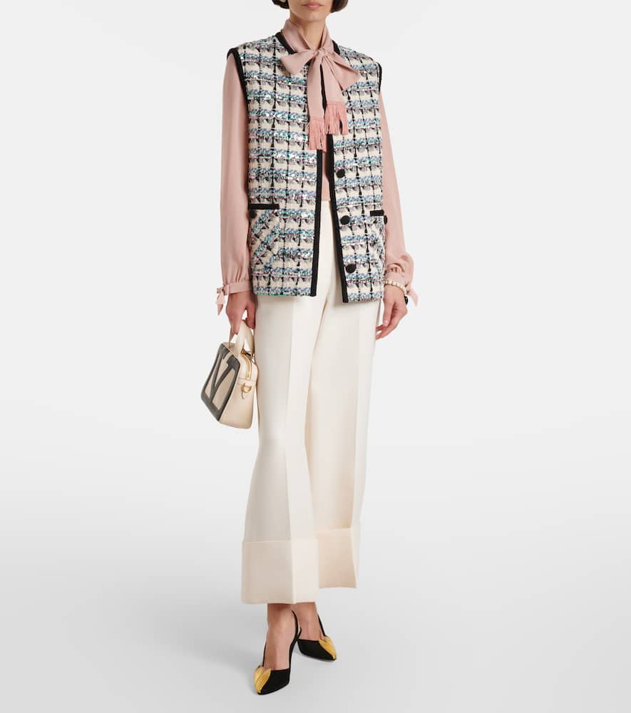 Mossi sequined cotton-blend tweed vest