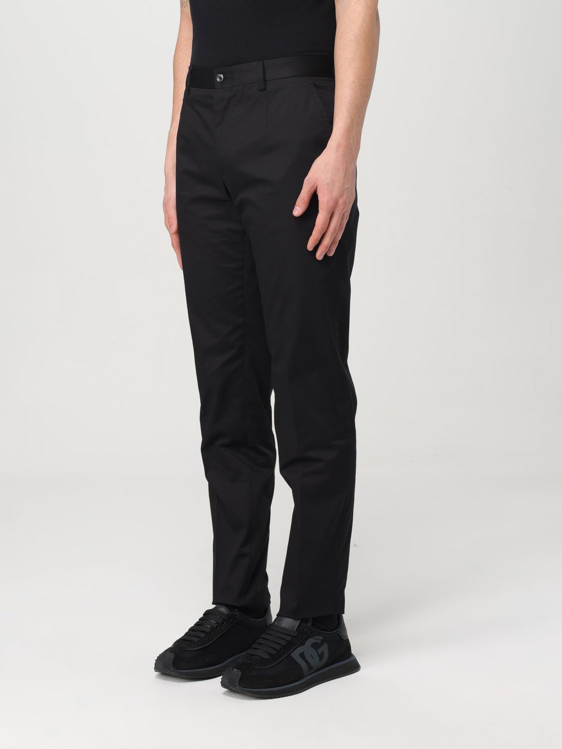 Logo-embroidered trousers - Black