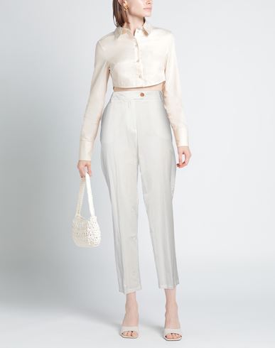 Woman Pants White Size 4 Cotton