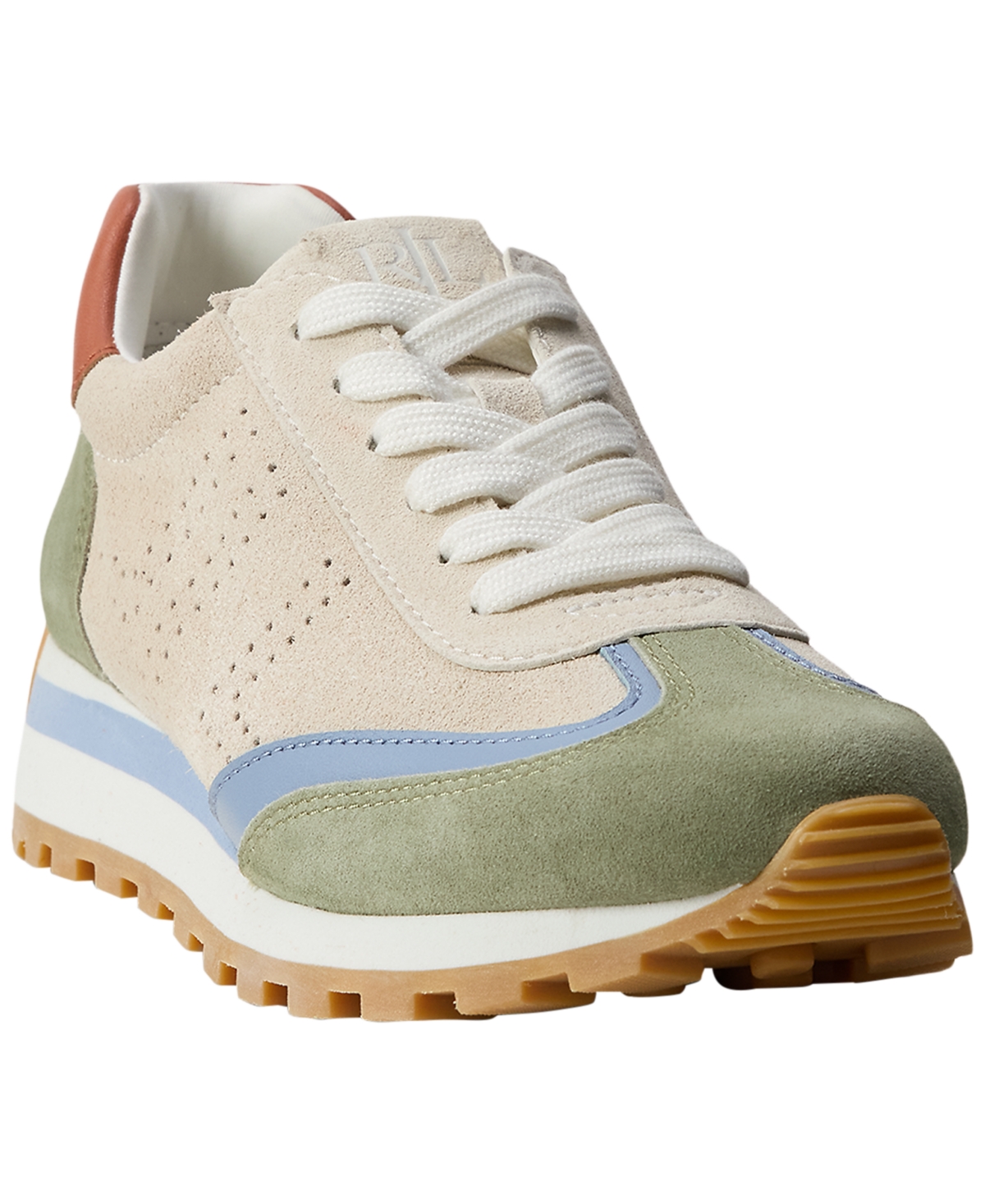 Women's Dani Perforated Round Toe Sneakers - Expresso Sand/Sage Green/Dusty Blue/Red