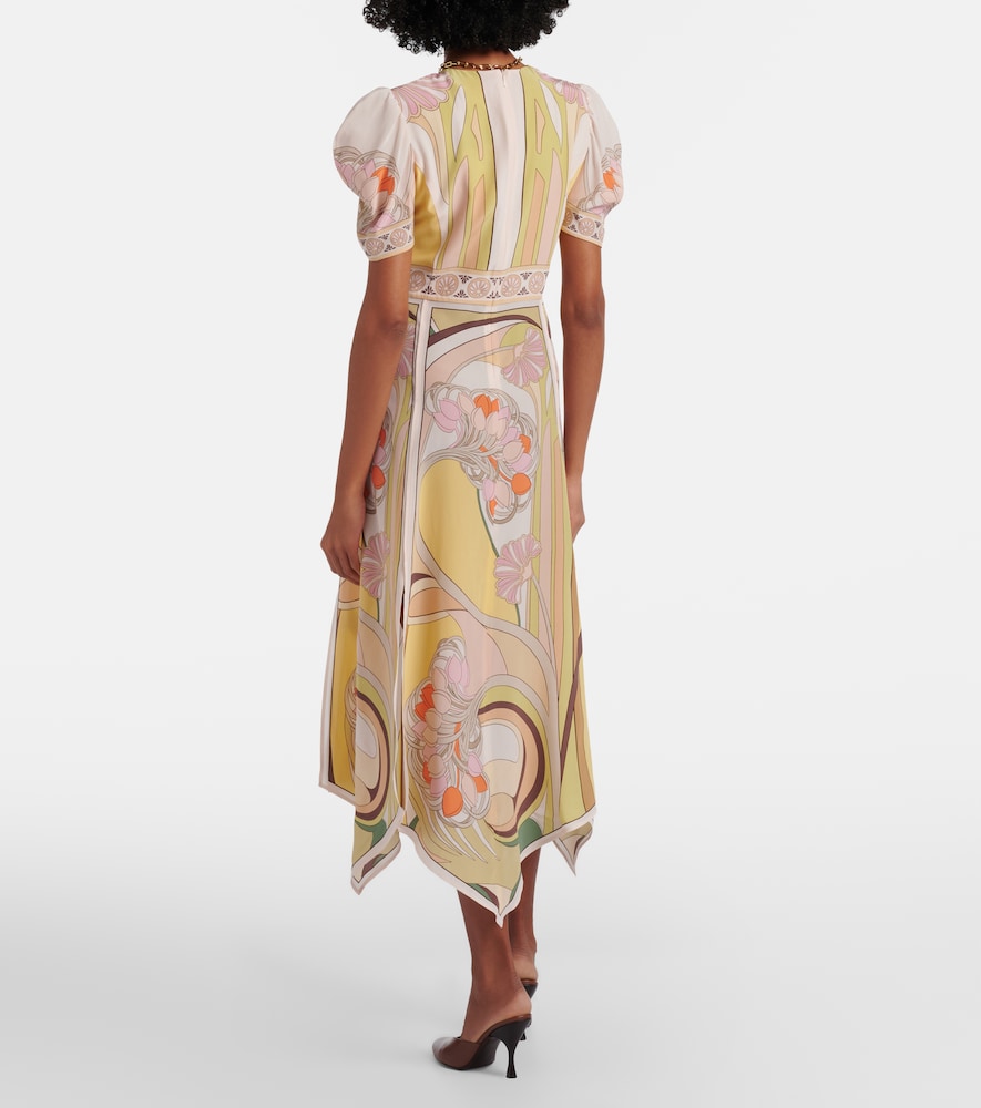 Cherie floral silk midi dress