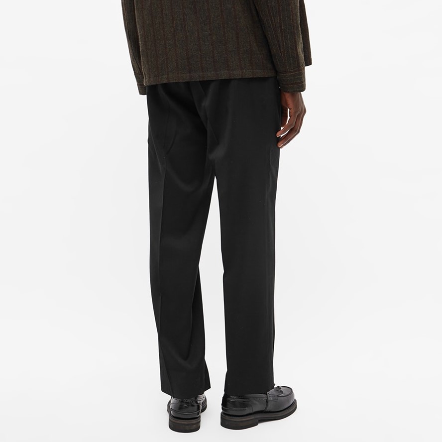 Straight-leg wool chinos