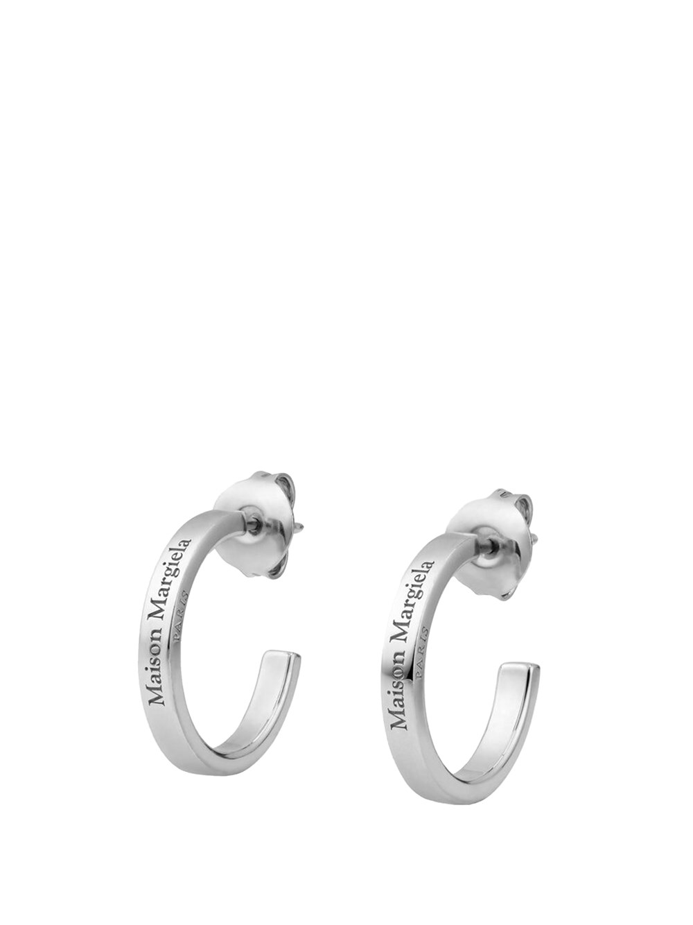 Logo Earrings In Sterling Silver