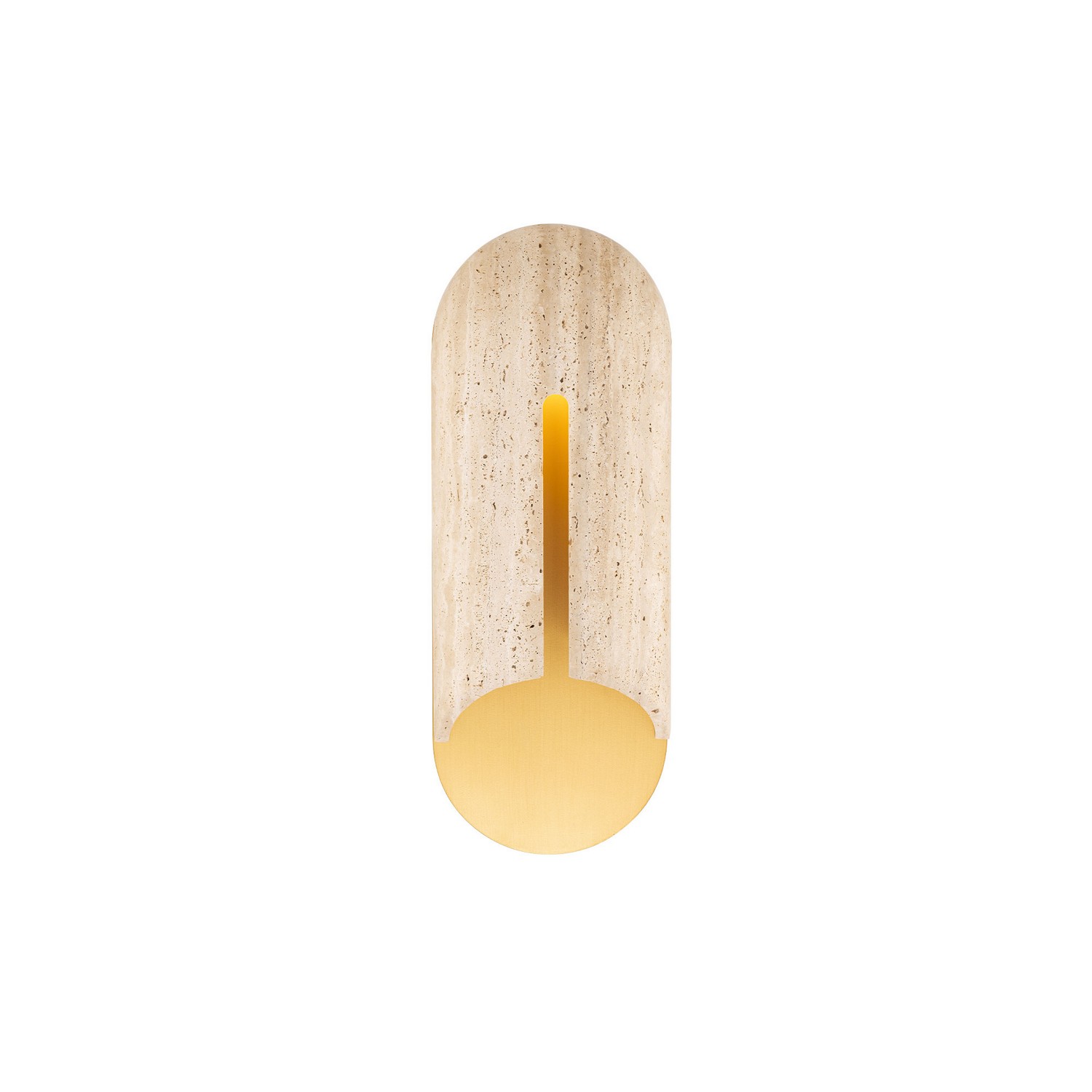 Beige Travertine Aged Brass LED Outdoor Wall Sconce from the Clog Collection
