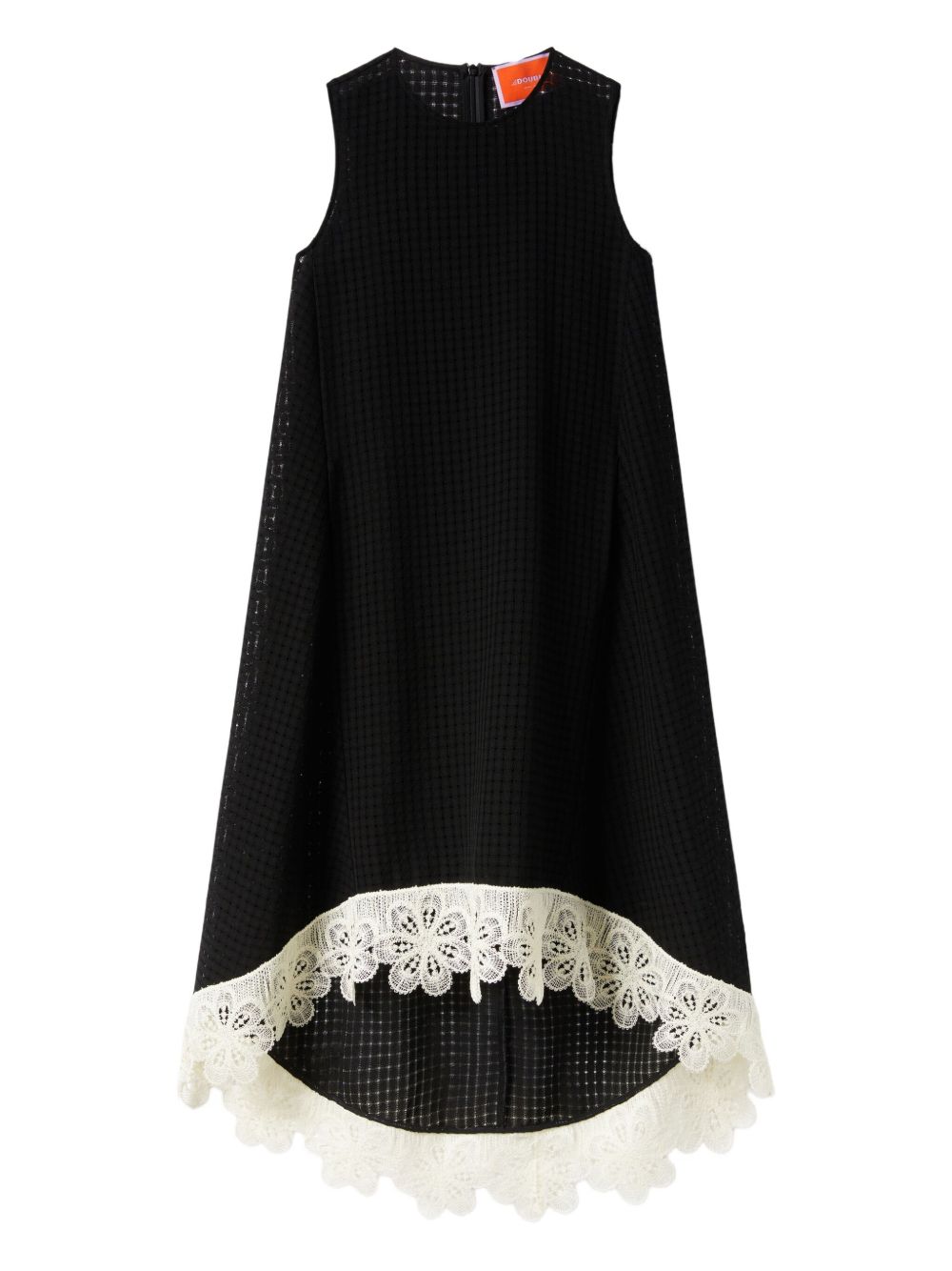 La Scala lace-embroidered sleeveless midi dress - Black