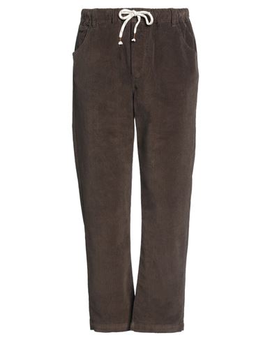 Man Pants Dark brown Size 30 Cotton, Elastane