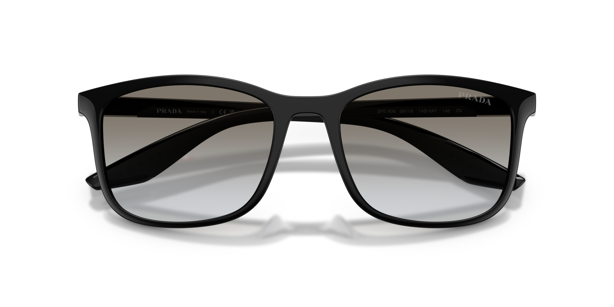 Prada Linea Rossa Man Prada Linea Rossa PS A08S 1AB0A7 Sunglasses Injected Black Grey Pillow Normal Shaded