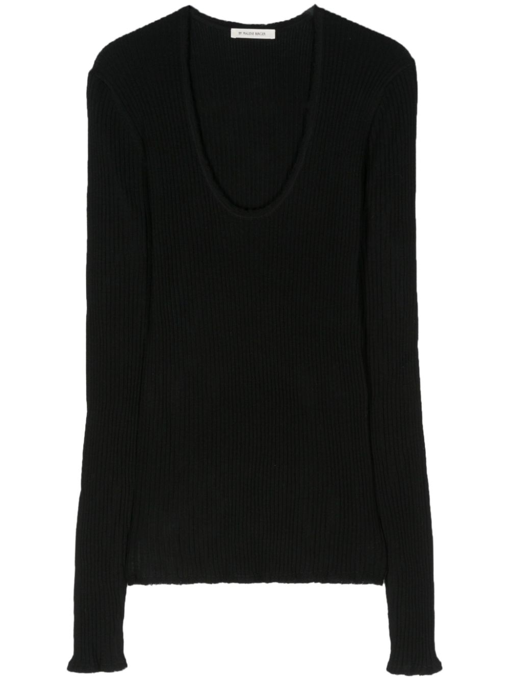 Rinah merino wool top - Black