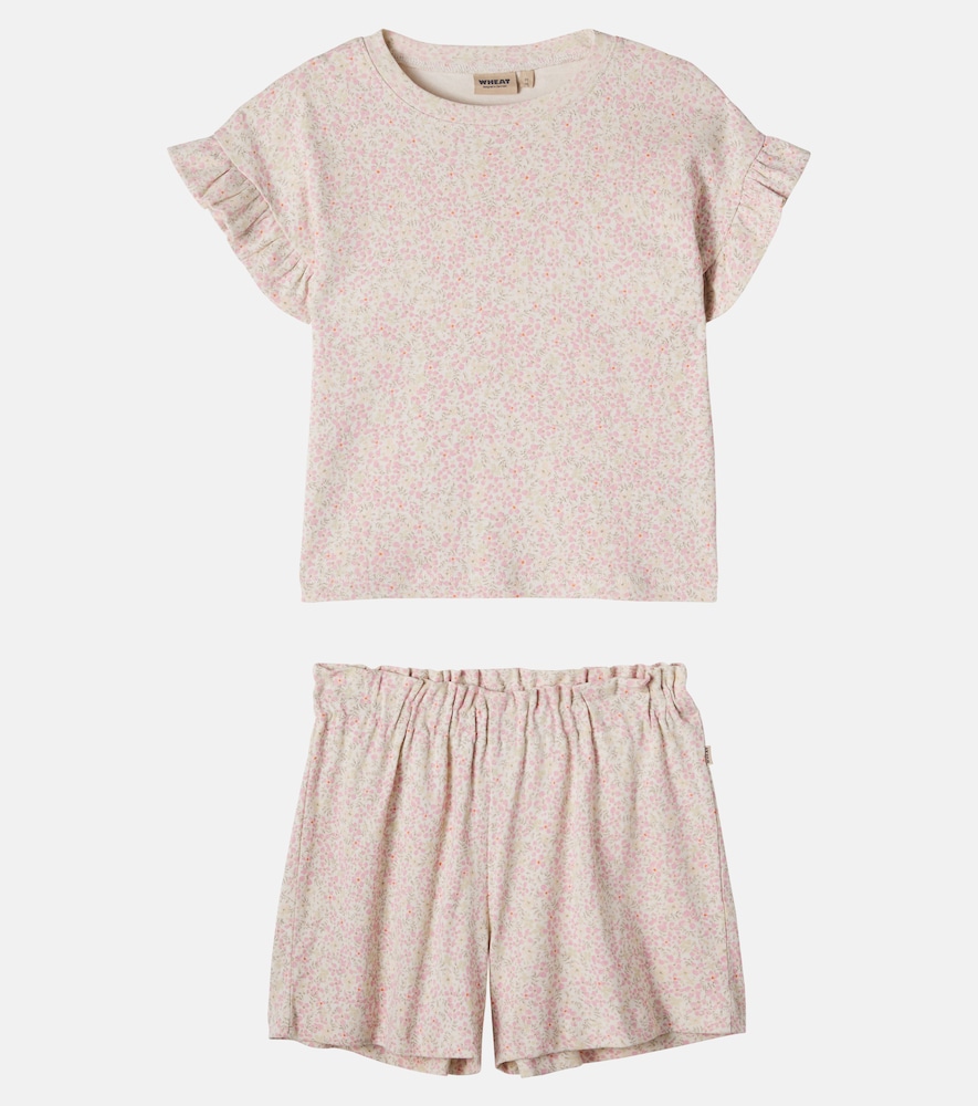 Ally and Sandy cotton jersey T-shirt and shorts set