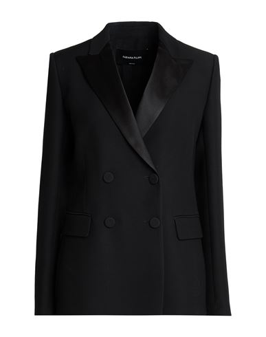 Woman Blazer Black Size 6 Wool, Silk, Viscose