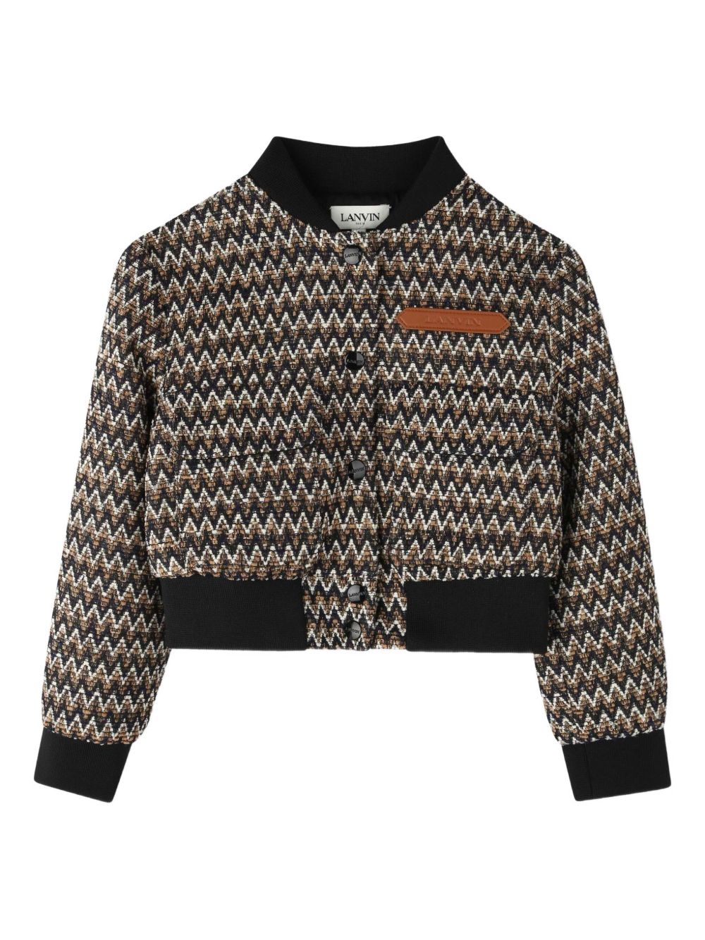 Zigzag-patterned bomber jacket - Black