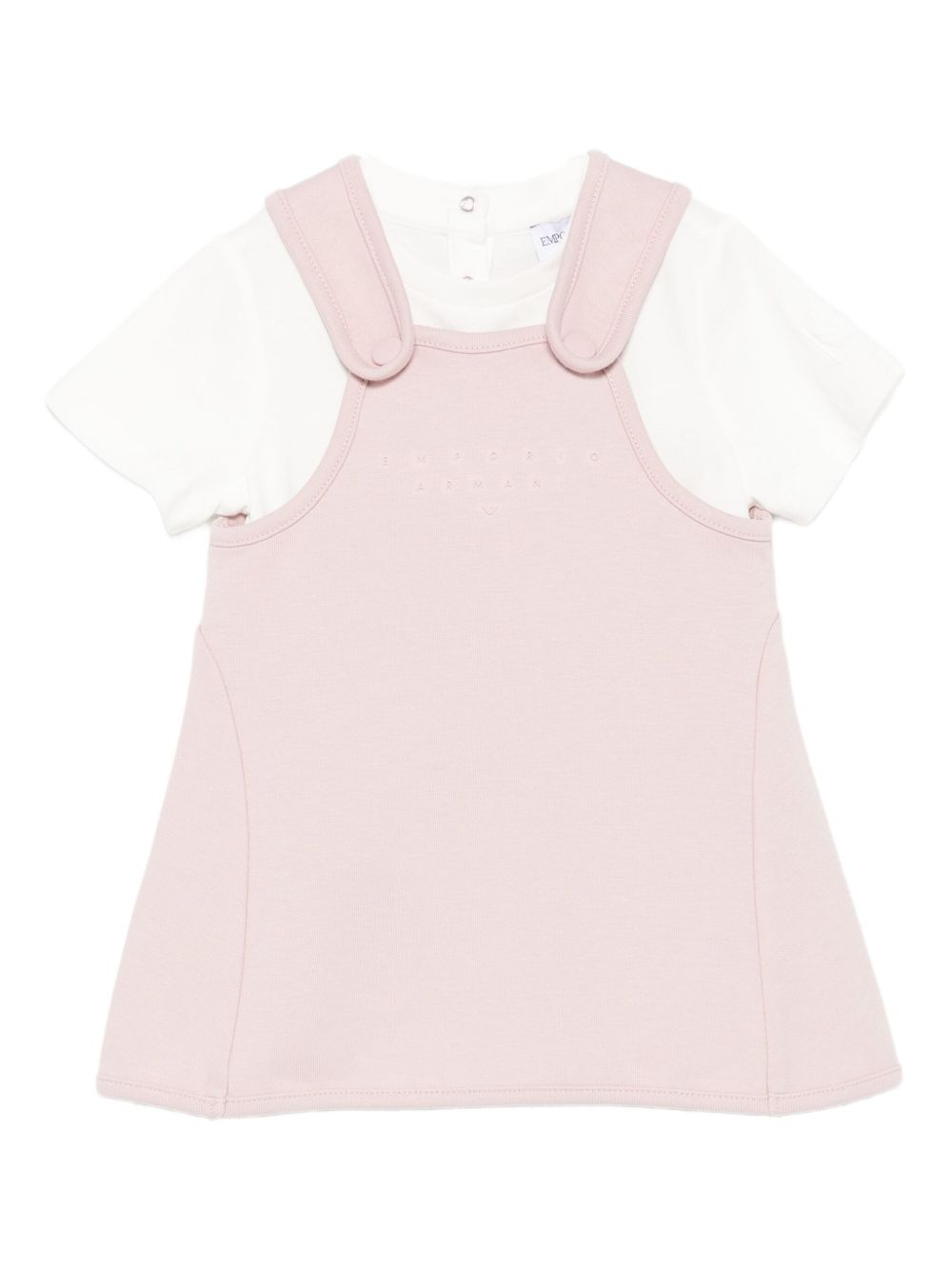 Logo-embellished T-shirt and pinafore dress - Pink