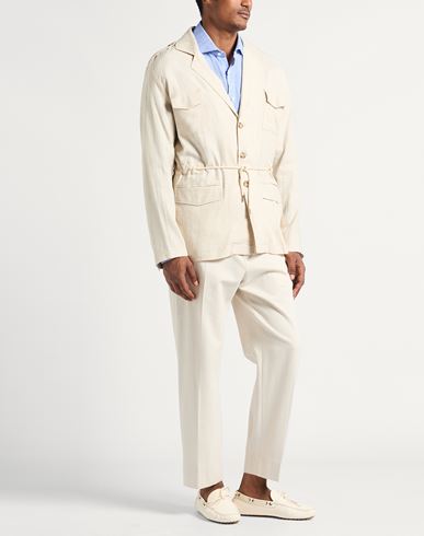 Man Jacket Beige Size 36 Viscose, Linen