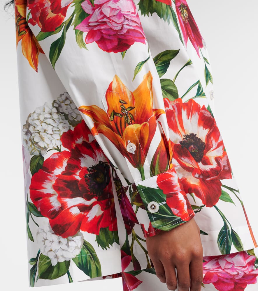 Floral oversized cotton shirt