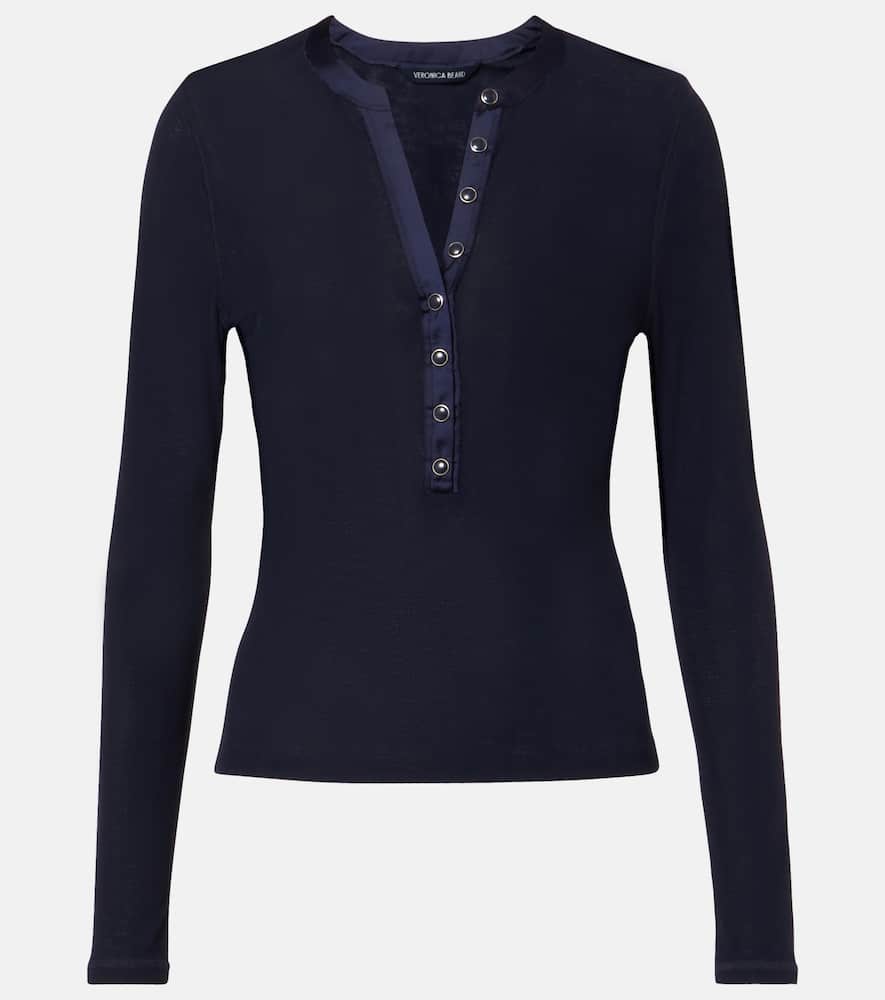 Drexler ribbed-knit Henley shirt