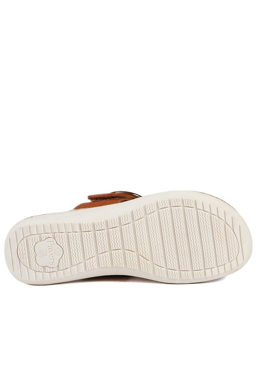 Pavers Women's Wide Fit Comfort Toe Post Sandals in Tan