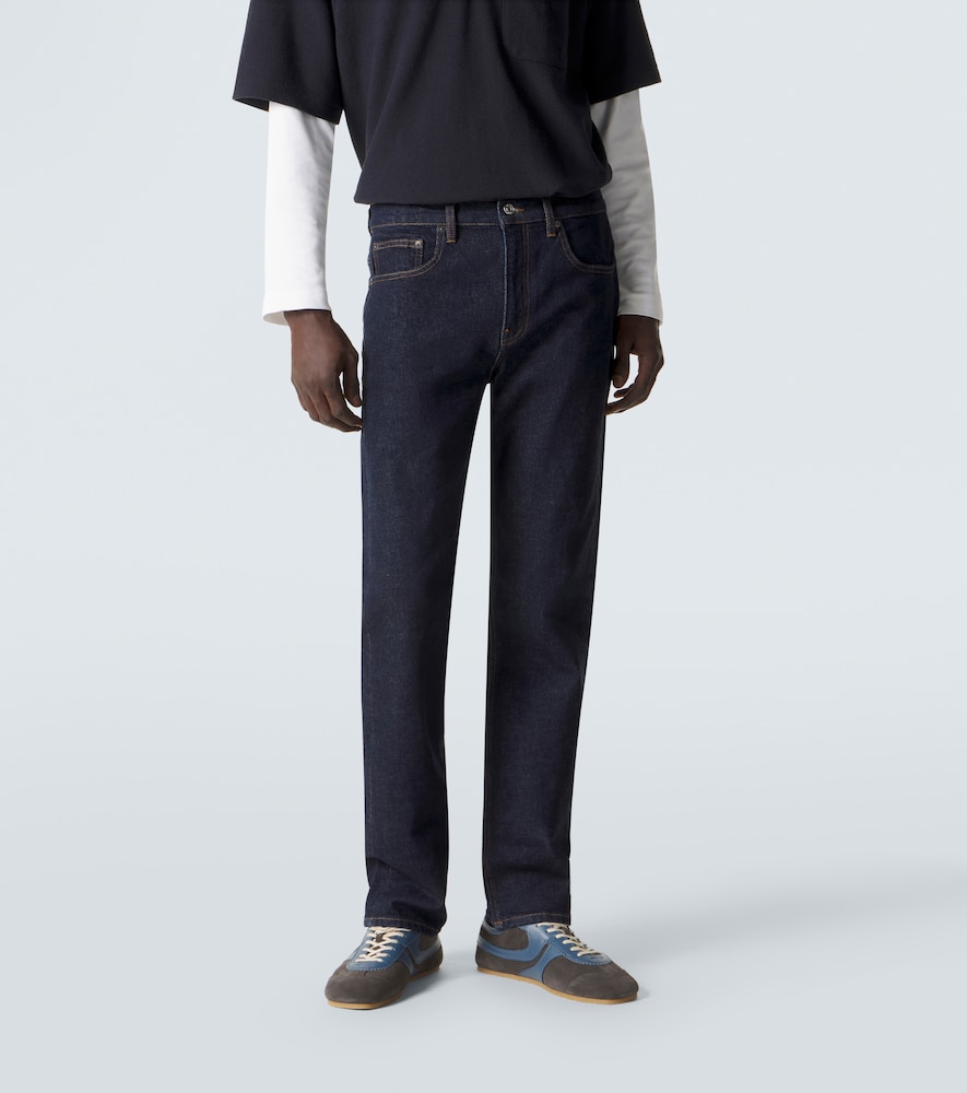Mid-rise straight jeans